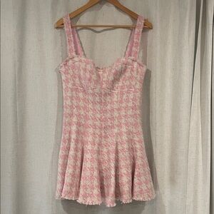 NEW!!  LoveShackFancy Pink Plaid Mini Dress